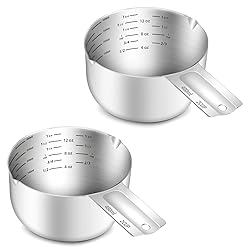 BERYLER 2PCS 2Cup (480ml, 16oz) Single Measuring