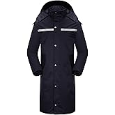 iCreek Raincoat Waterproof Long Rain Jacket Lightweight Rainwear Reflective with Packable Hood for Men Women Adults