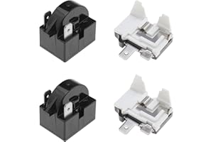SING F LTD 2X 15 Ohm Refrigerator Start Relay 2 Pin PTC Freezer Compressor Resistor for Mini Fridges Compact Fridges Freezers Wine Fridges with 1/2HP 375W Thermal Overload Protector