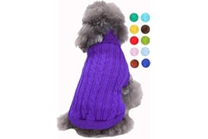 BWEALTHEST Dog Sweater, Warm Dog Sweaters for Small Dogs Medium Large Dogs, Cute Winter Classic Turtleneck Pet Sweater Cat Sweater Dog Clothes Coat Dog Christmas Sweaters for Girls Boys Dog Puppy Cat