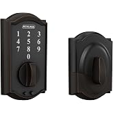 SCHLAGE BE375 CAM 716 Camelot Touch Deadbolt, Aged Bronze