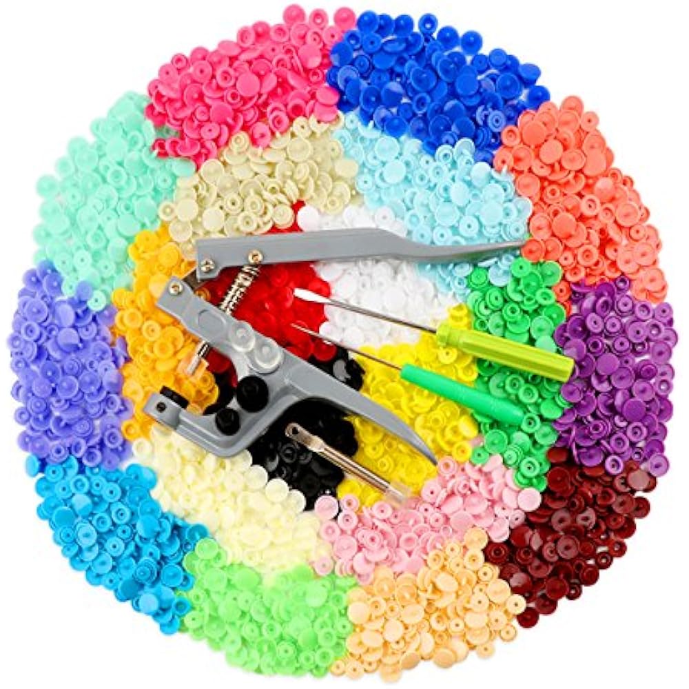 400 Sets Snap Buttons With Pliers T5 Plastic Snaps NoSew Fastener