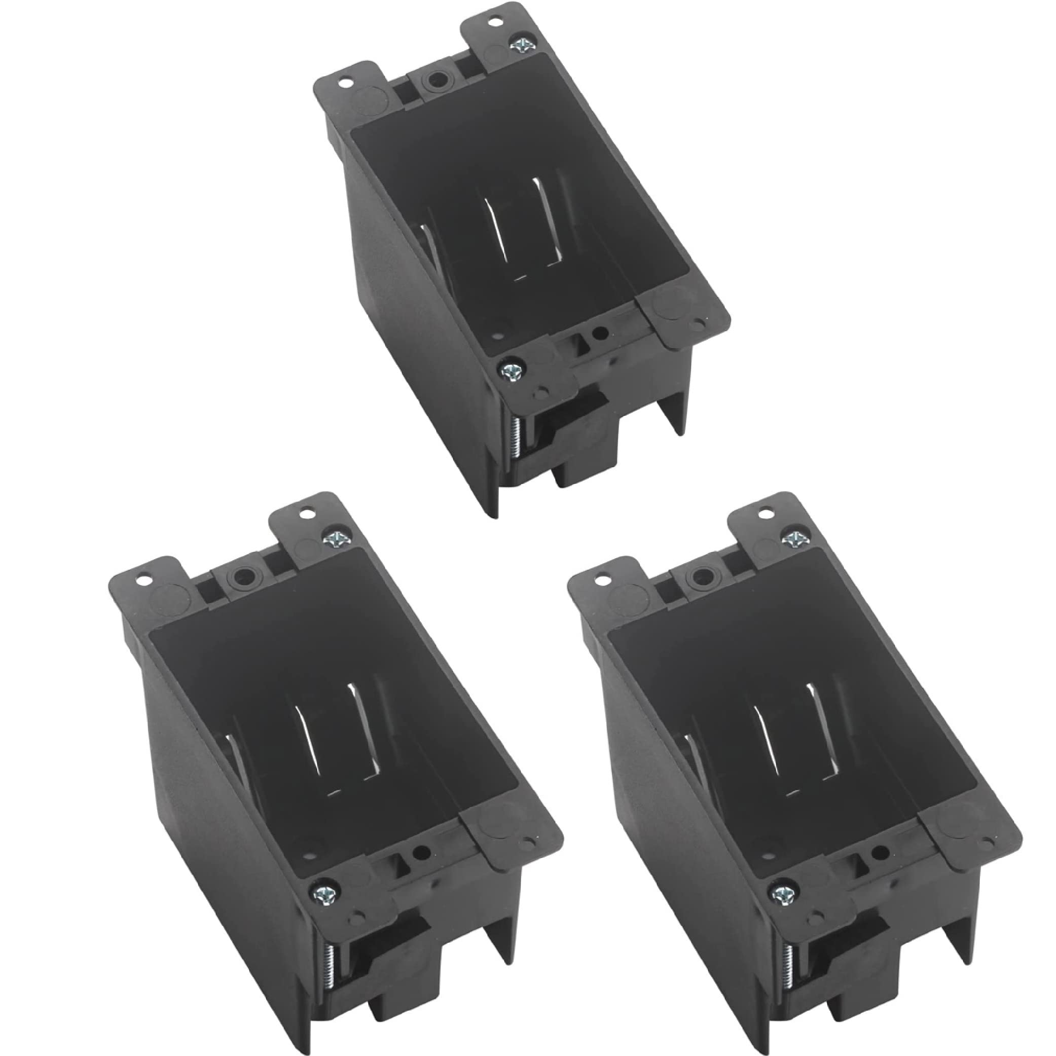 Newhouse Hardware Old Work Electrical Outlet Box for Residential and Light Commercial Remodel, 1 Gang, 14 CuIN, 3-Pack