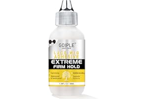 Goiple Wig Glue for Lace Front Wigs, Waterproof Lace Front Wig Glue for Wigs, Strong Hold Transparent Lace Adhesive for Hair Replacement Invisible Hair Bonding Wig Adhesive(1.28 fl oz)