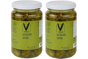 Viniteau Spanish Caperberries In A Vinegar & Salt Brine - 370mL (12.5oz) Pack of 2 Jars | Hand Picked, Medium Sized, No Addit