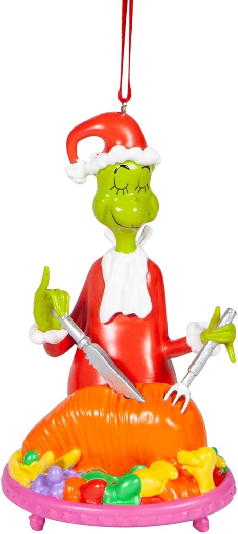 Amazon Com Department 56 Dr Seuss The Grinch Cutting The Roast Beast Hanging Ornament 3 75 Inch Multicolor Home Kitchen