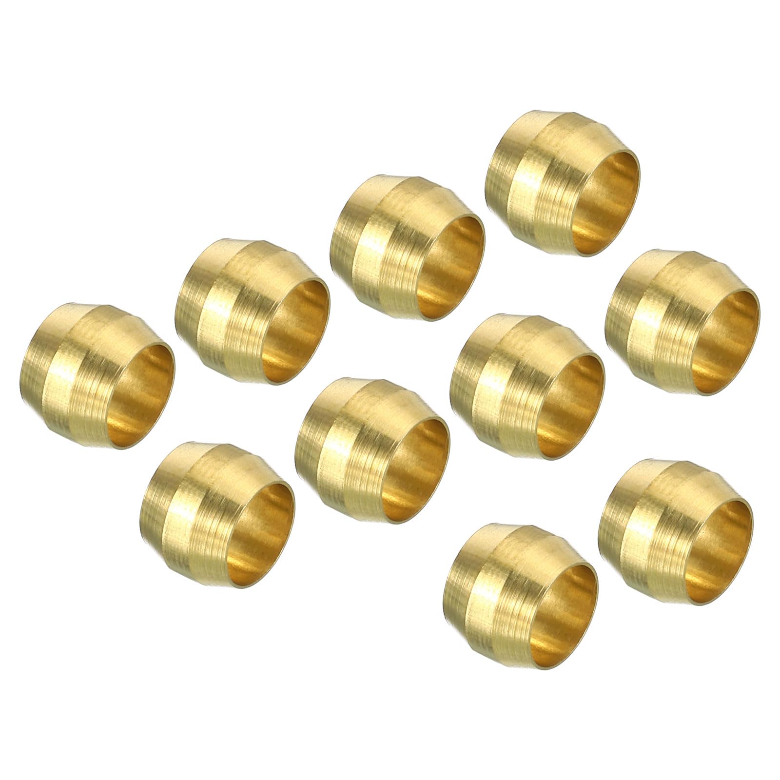 PATIKIL Brass 6mm Compression Sleeves Ferrules 20Pcs Brass Ferrule Fittings
