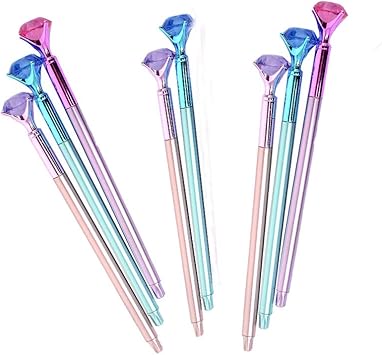 Amazon Raynag 8本入り クリエイティブ ボールペン ペン 0 5mm ブラック おしゃれ キュート 大粒 ダイヤモチーフ ラインストーン 女性 ガールス ランダムカラー 多機能ボールペン 文房具 オフィス用品