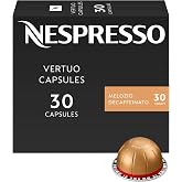 Nespresso Vertuo, Melozio Decaf, Medium Roast, 30-Count Espresso Pods | Decaf Medium-Roast Coffee Capsules, Smooth cereal notes and honeyed sweetness