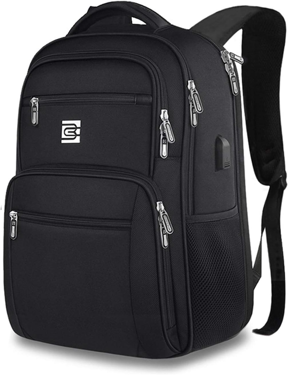 FANDARE Unisex Backpack Business Laptop Daypack Travel Rucksack with USB Charging Port Waterproof College School Computer Bag Bookbag for Women & Men Fits 15.6 Inch Laptop and Notebook New Black
