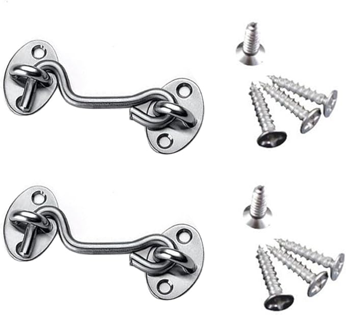 2 Sets Thicken Stainless Steel Silver Hardware Window Cabin