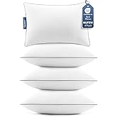 MUFEW Queen Pillows Set of 4, Ultra Thick Down Alternative Bed Pillows,Cooling Hotel Quality Queen Pillows for Back, Stomach or Side Sleepers,Machine Washable (White,4 Pack)