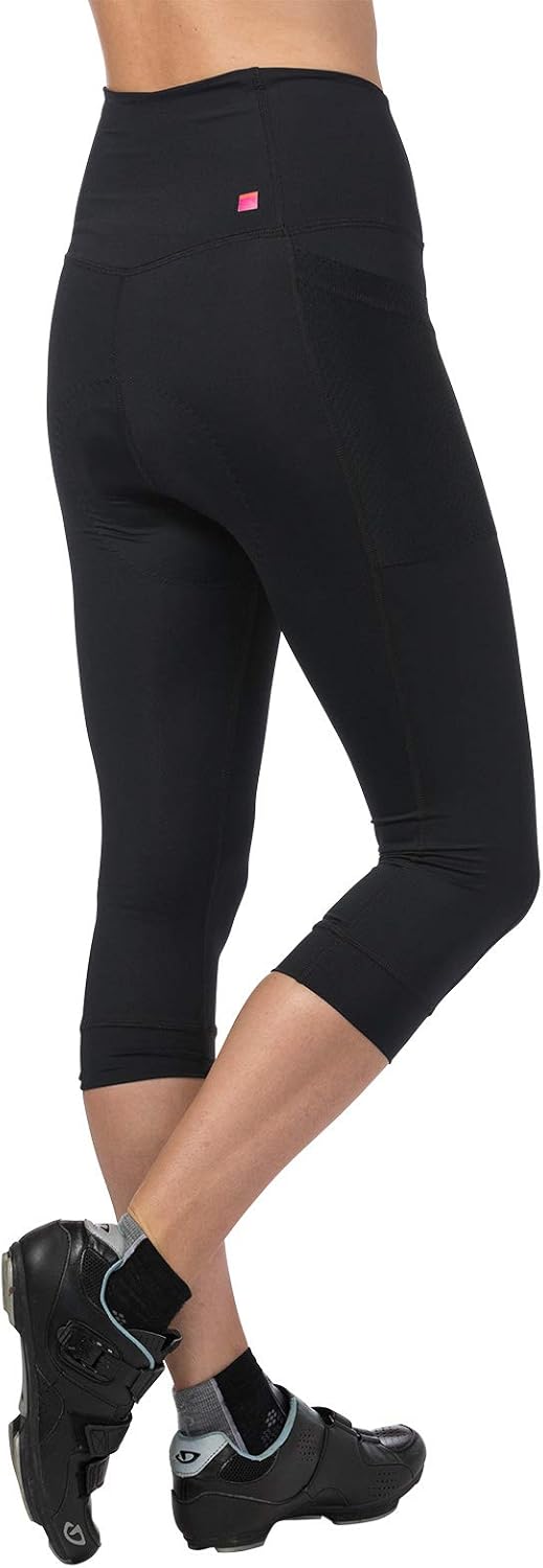 Terry Holster Hi Rise Cycling Capri Pant for Women - Bike Bottoms with Pockets and HI-Rise Waistband Moderate Compression : Clothing
