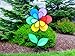 In the Breeze Double Wheel Rainbow Flower with Leaves - Ground Stake Included - Colorful Wind Spinner for Your Yard and Garden,2829