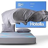 Hotella Luxury Queen Bed Sheets - Breathable & Cooling 4 Pieces Hotel Bed Sheet Set for Hot Sleepers, 14" Deep Pocket Sheets + Pillowcases Set, Shrinkage & Non-Fade, Easy Care Bedding Set, Light Gray
