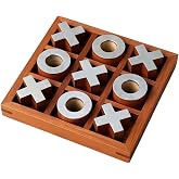 T one Wooden Tic Tac Toe Game | Board Games for Adults | Table Top Living Room Decor Fun Family Games | Board Games for Family Night | Board Games for Kids (Design-1)