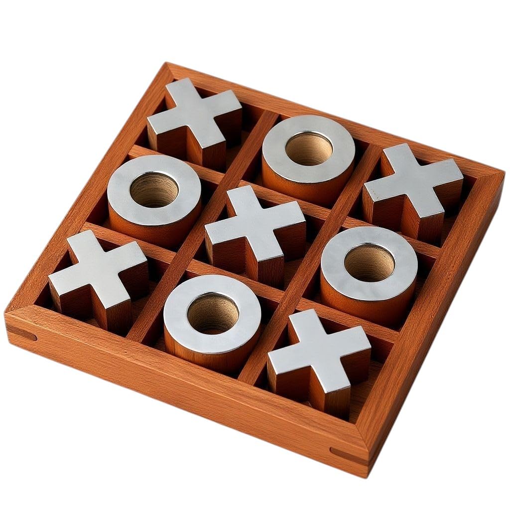 Photo 1 of T one wooden Tic Tac Toe Game | board games for adults | Table Top Living Room Decor Fun family Games | board games for family night | board games for kids (Design-1)