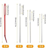 Kjzeex 16 PCS Large Eye Blunt Darning Needles for Wool Crochet Tapestry Sewing view 2