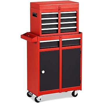 Goplus 5 Drawer Rolling Tool Chest Tool Storage Box Removable