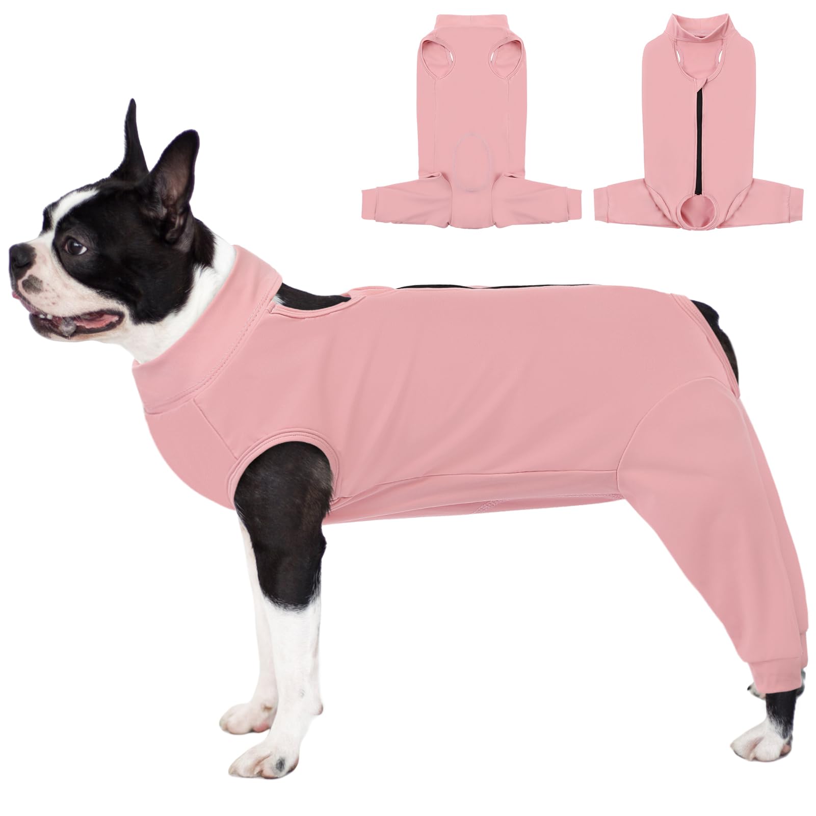 Photo 1 of AOFITEE Dog Recovery Sleeve, Anti Licking Large Dog Rear Leg Sleeve for Female Male Dogs, Dog Recovery Suit for Hind Legs, Large Dog Wound Cover for Rear Leg and Abdomen, Dog Cone Alternative, Pink L