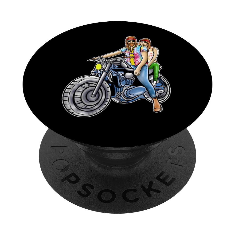 Badass Hippie Motorcycle Gift Biker Chick Babe Tie Dye PopSockets PopGrip: Swappable Grip for Phones & Tablets