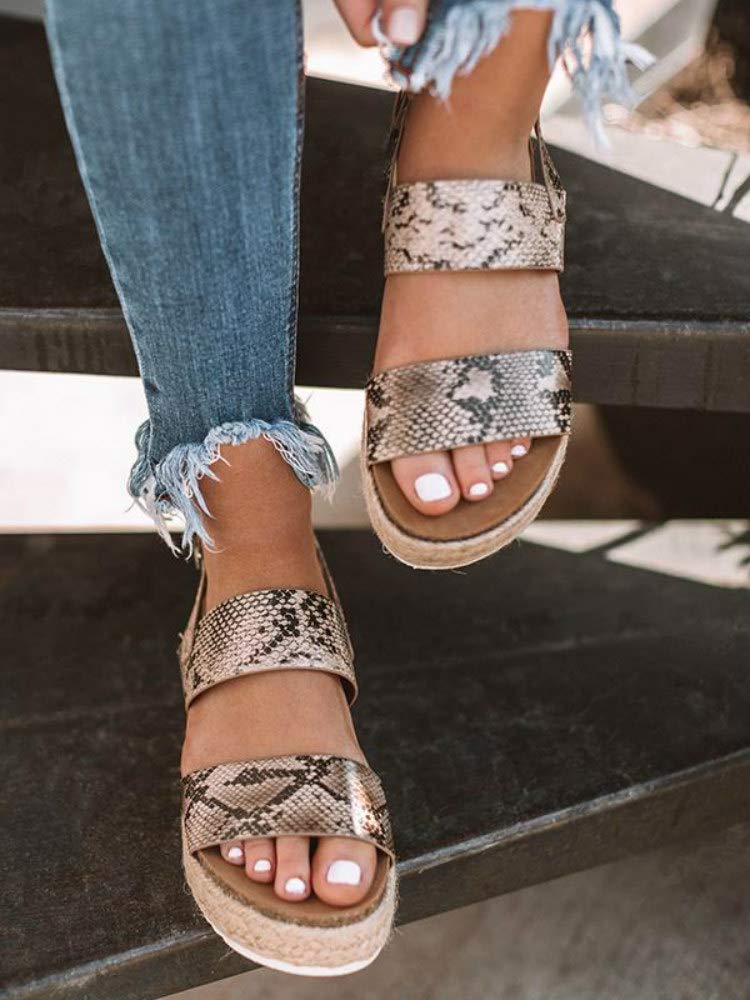 LAICIGO Womens Wedges Sandal Open Toe Ankle Strap Trendy Espadrille Platform Sandals Flats - Image 6