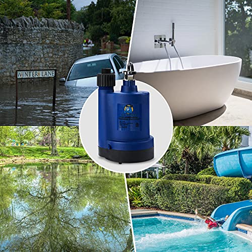 Submersible Water Pump Utility Pump Thermoplastic 1/4 HP Portable