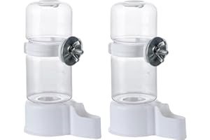 OTKARXUS Automatic Bird Feeder and Water Dispenser, 2PCS Cage Accessories for Parrots, Budgie, Lovebirds, Parakeet, Cockatiel - Food Seed and Bottle Drinker (White 140ml)