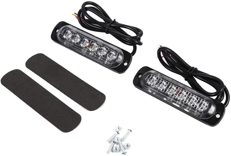 Qiilu 2pcs 12V 6 LED Luces de Emergencia, Camión de Coche Universal