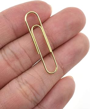 Amazon Com Hahiyo Paper Clips Sturdy 1 3 Inches Length 180 Pack Paperclips Heavy Duty Tight Grip Rust Proof Reusable Metal Bright Gold For Home Office School Office Products