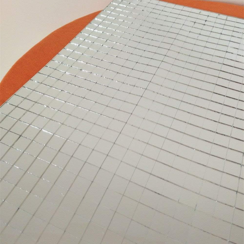 Glass Mosaic Tile,Mini Square Glass Mosaic Mirror Sheet Real Glass Self-Adhesive,Silver Glass Crafts (Silver, 10 x 10mm)