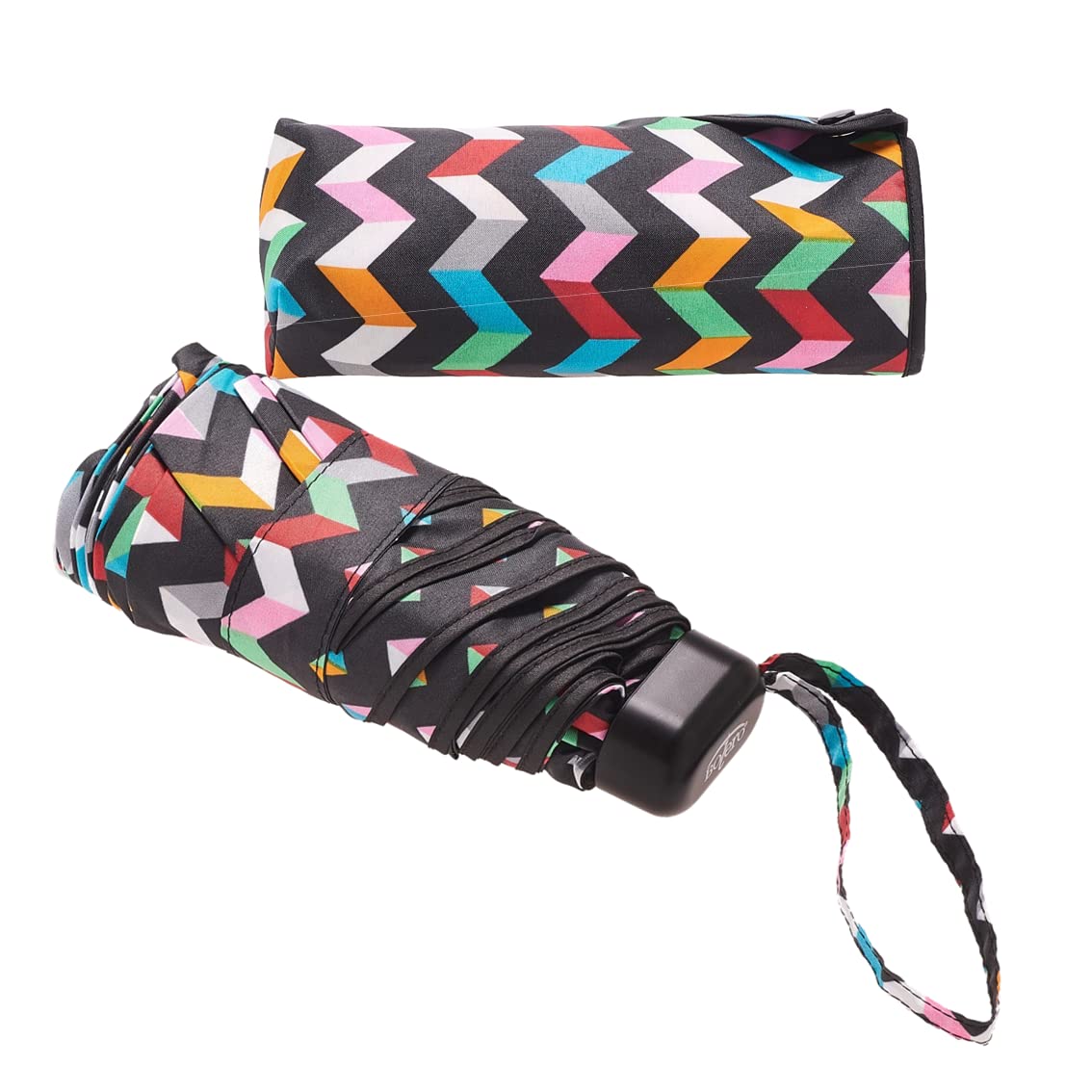 BOLERO UMBRELLI - Mini Folding Rain Umbrella Windproof - Manual Opening - Pongee Fabric 190T - Portable Bag and Pocket - Men Women