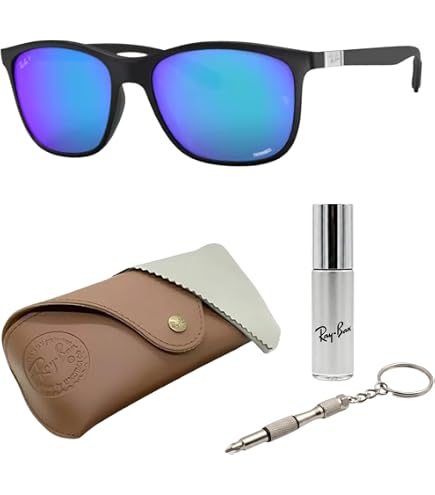 Amazon.com: Ray-Ban RB4330CH CHROMANCE Square Sunglasses with