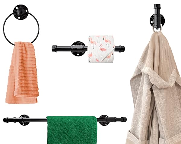 COMFIFY INDUSTRIAL PIPE DECOR SET FOR 4 PIECE...