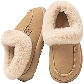 Fuzzy House Slippers for Women Non-Slip House Shoes, Plush Faux Shearling Lining Slippers Indoor or Outdoor