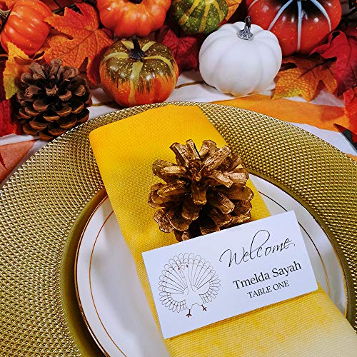Supla 100 Pcs Thanksgiving Place Cards with Turkey Design Table Name Cards Escort Cards Guest Seating Number Cards Food Buffet Cards 3.9" x 2" Folded for Thanksgiving Dinner Table Setting - Thumbnail 4
