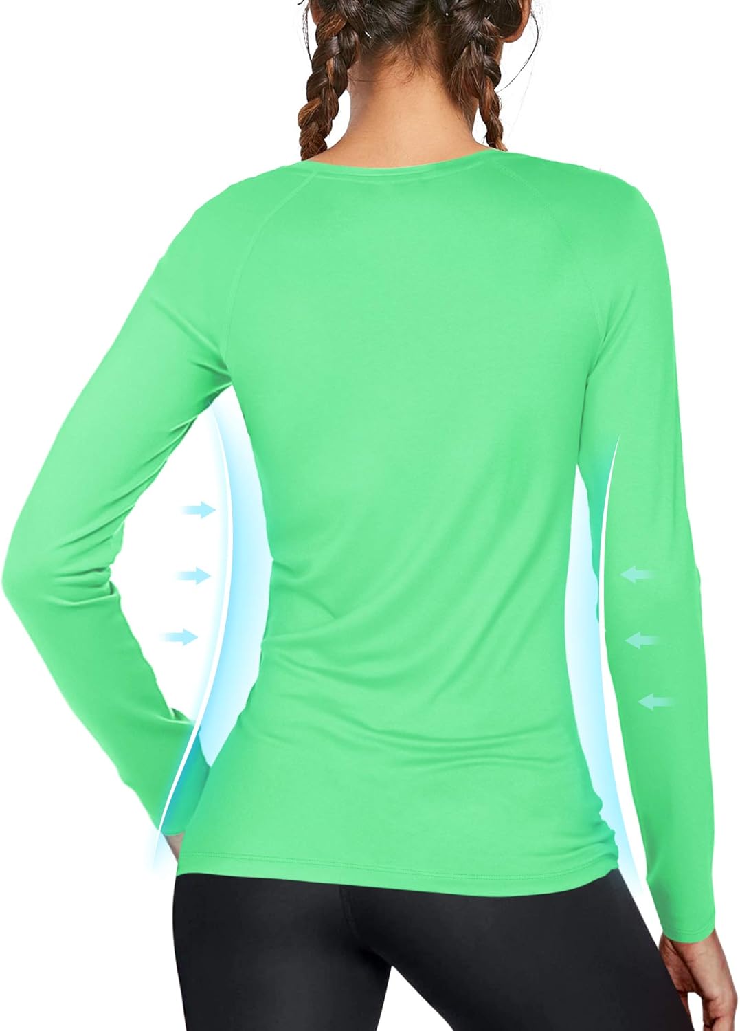 Women's UPF50+ Long Sleeve UV Sun Protection Shirts Quick Dry Rash Guard Swim Outdoor T-Shirt for Fishing Running Workout: Clothing