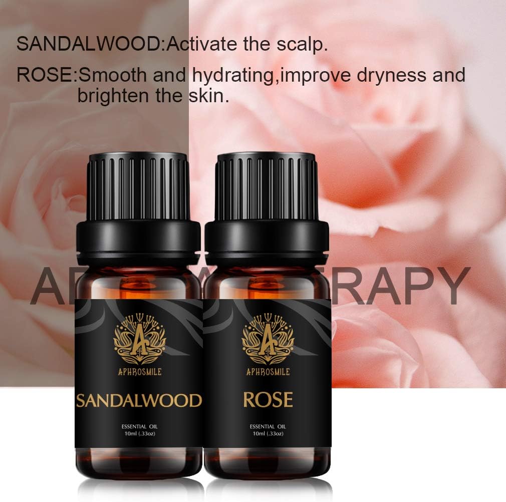 Aromatherapy Rose Essential Oils Sandalwood Set, 100% Pure Sandalwood Scented Oils Rose Set - Image 5