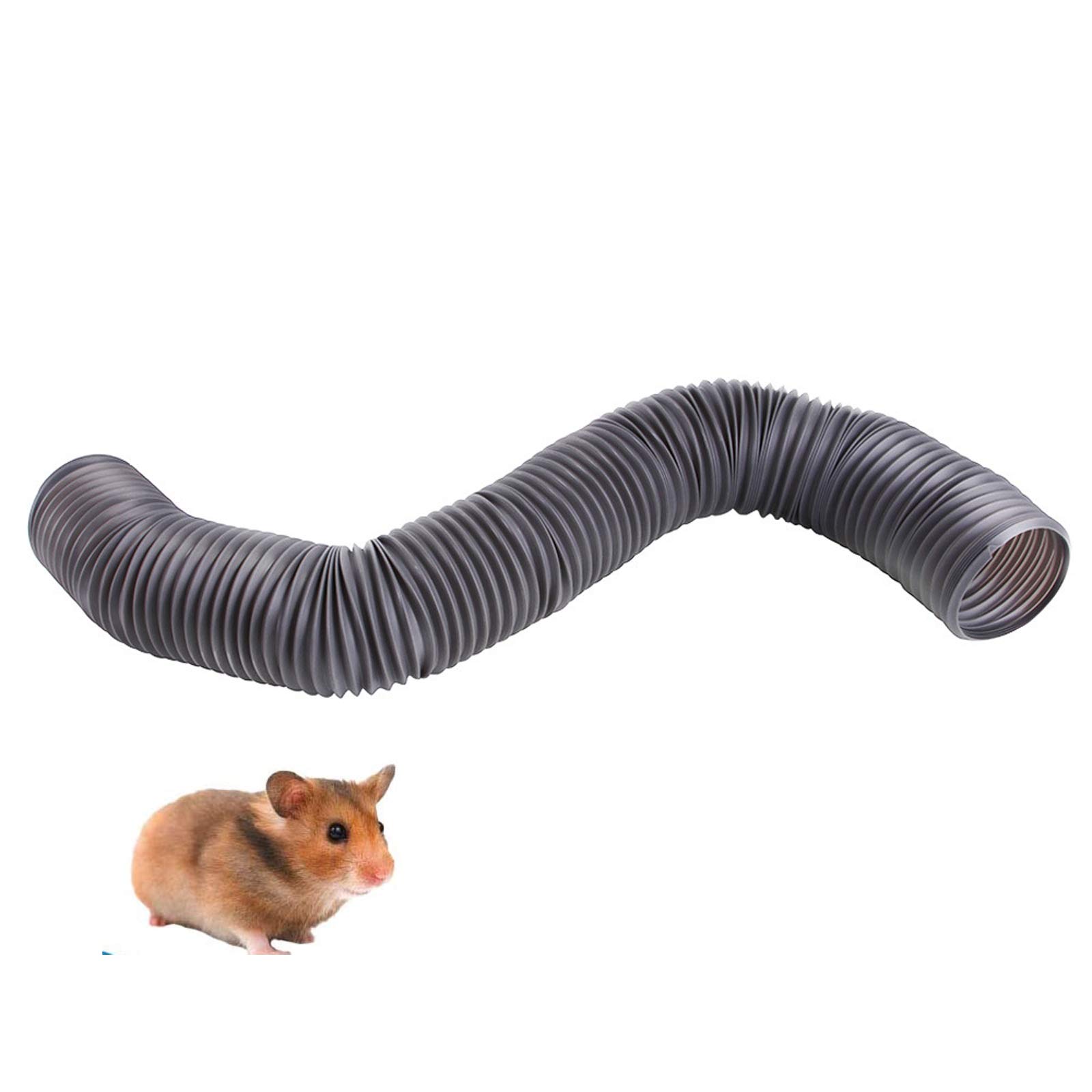 Blue Dream Island Small Animal Play Tunnel Funny Toys Hamster Tube Tunnel Exercising Training Hideout Tunnels for Guinea Pig Rats_Gray(Aperture Diameter:10cm)
