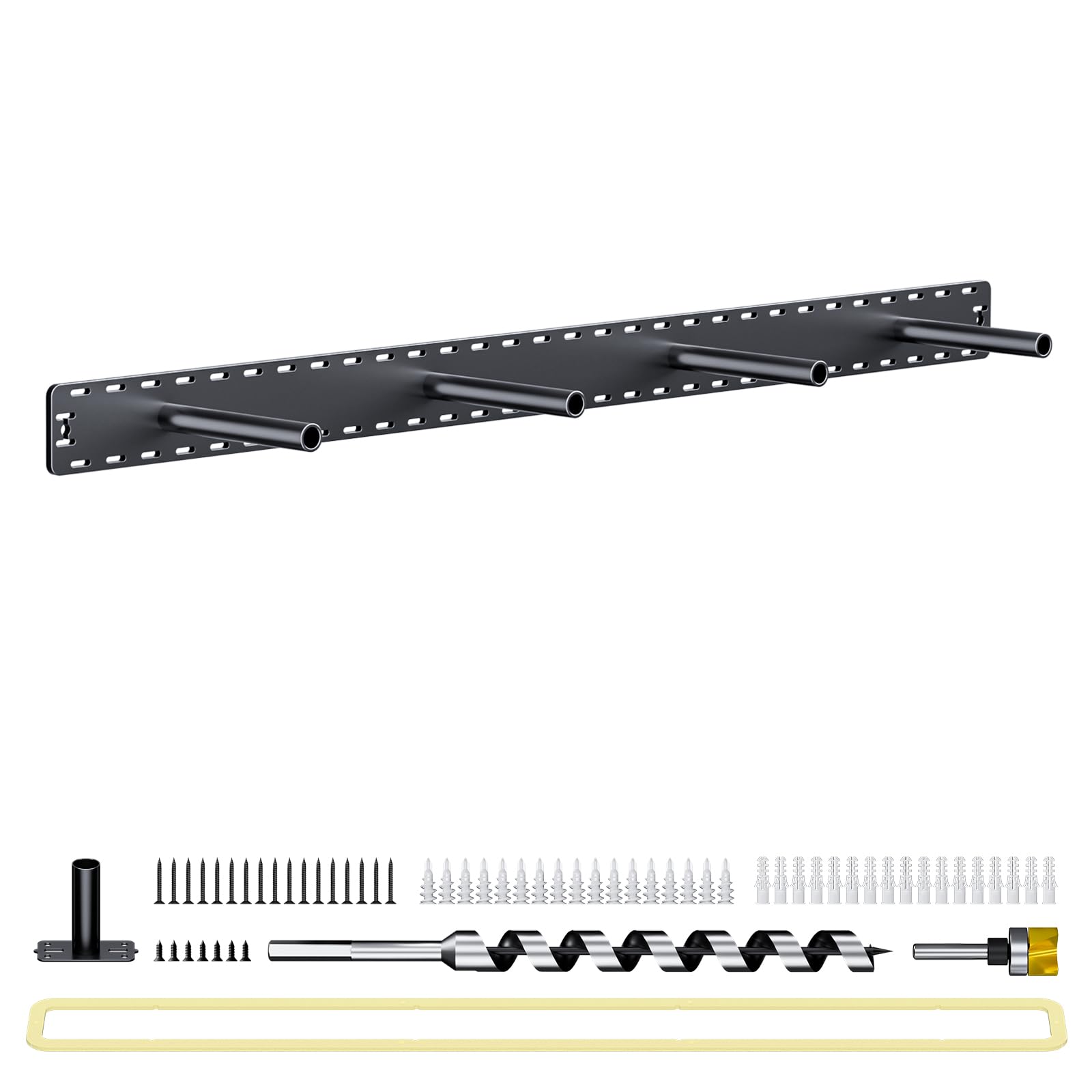 Photo 1 of 1 Pack Large Shelf Brackets Long Floating Shelf Bracket Invisible Floating Shelf Hardware Heavy Duty Floating Mantel Brackets(43"X6"X3" with Tools)