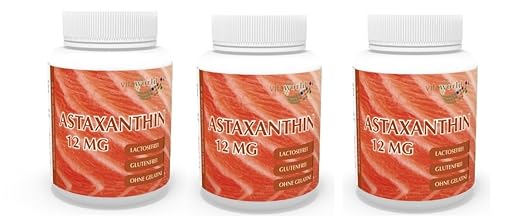 title=Vita World Pack di 3 Astaxantina 12mg 3 x 60 Capsule 100% naturale de