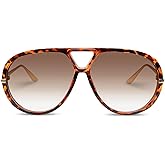 DsitMG Retro Polarized Aviator Sunglasses for Women Men Oversized Classic 70s Trendy Square Sun Glasses Vintage Shades