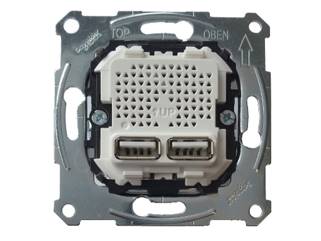 Schneider Electric mtn4366 – 0100 Socket for Charger Double USB 2100 mA Type The Range D-Life