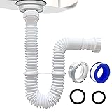 VIVIDA Flexible Sink Drain Pipe, 1-1/2" Expandable