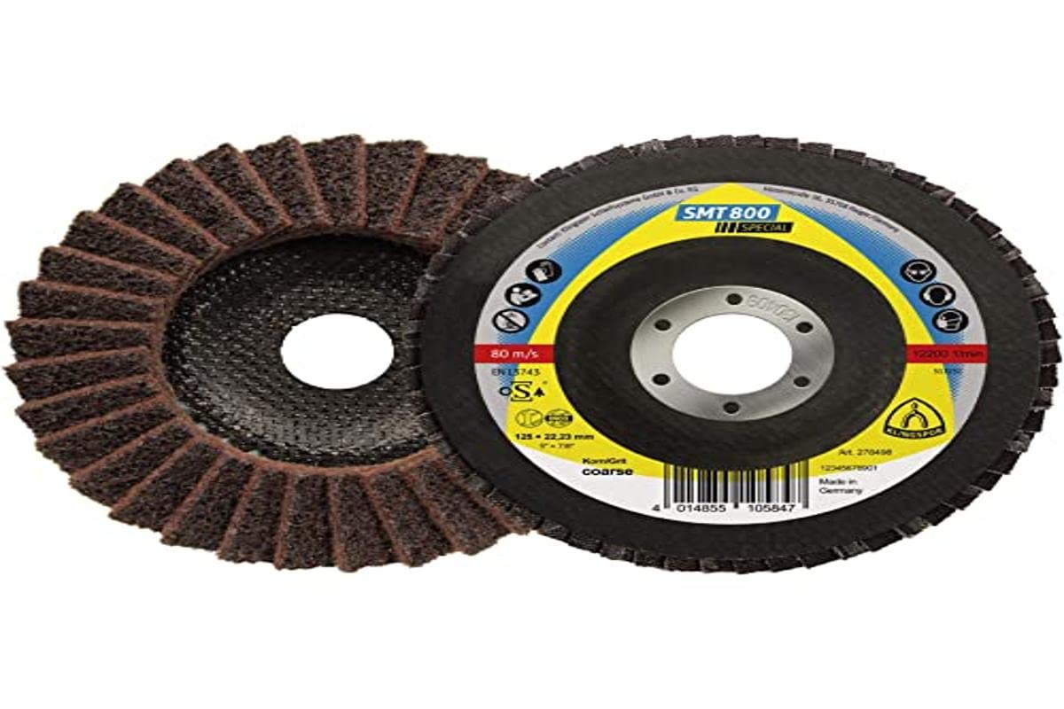 Klingspor 278500A 278500 SMT 800 Abrasive Mop Disc Fleece 125 x 22.23 mm Very Fine Corundum Curved Pack of 5