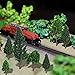 Bememo 33 Pieces Model Trees 1.18 - 6.29 inch/ 3 - 16 cm Mixed Model Tree Train Trees Railroad Scenery Diorama Tree Architecture Trees for DIY Scenery Landscape, Natural Green
