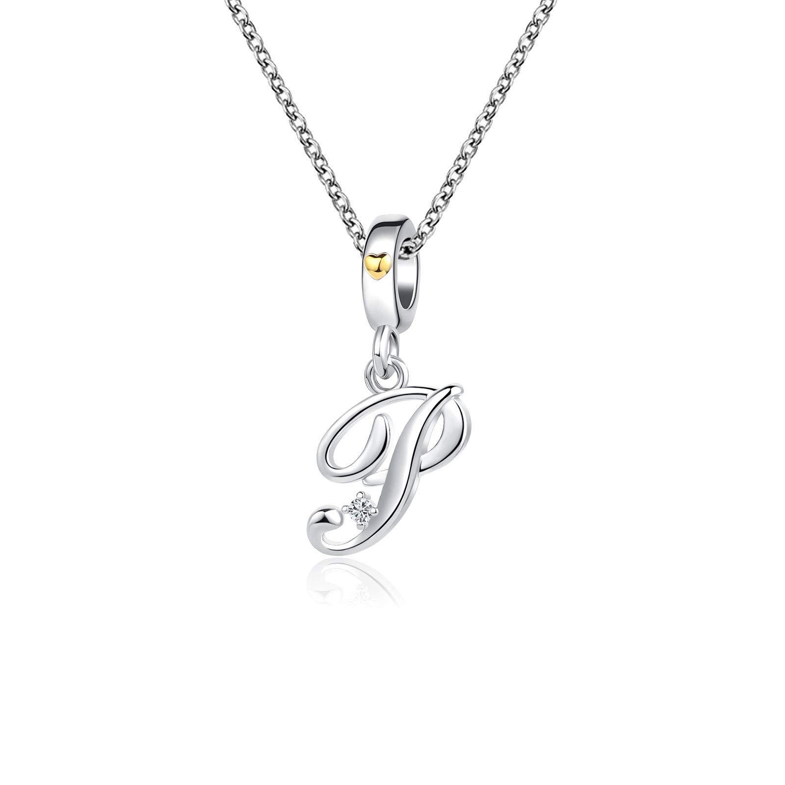 KunBead Jewelry Children's Initial Necklace Letter P Pendant Mother Daughter Name Love Mum Crystal Pendant Necklace Sale