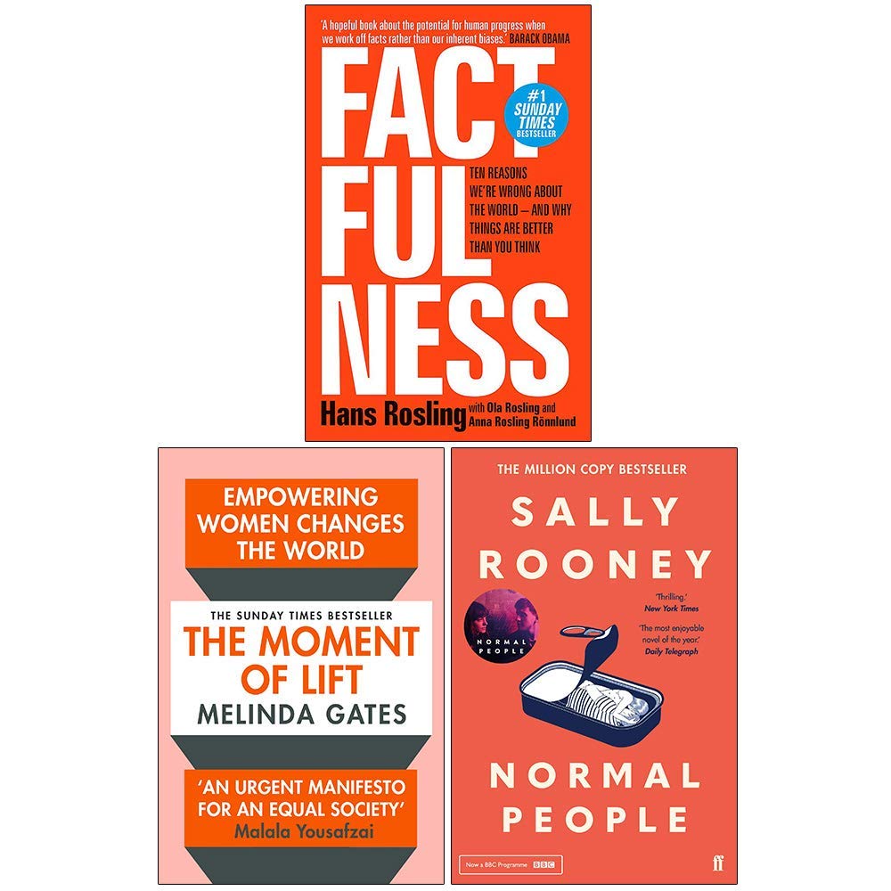 Factfulness, The Moment of Lift, Normal People 3 Books Collection Set