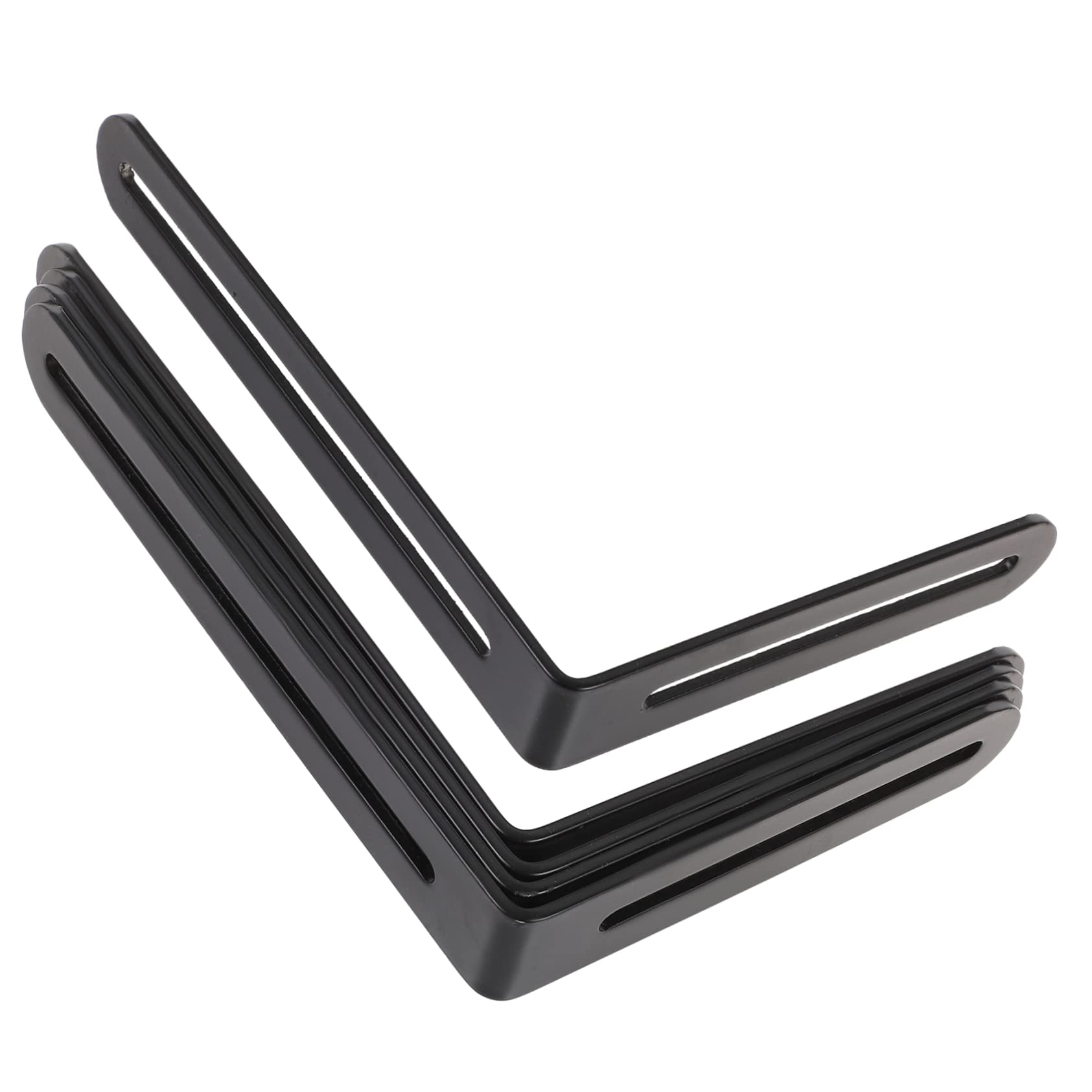 VILLFUL 4Pcs Adjustable Right Angle Brackets Corner Brace with Slot for Bookshelf Board Shaped Brackets for Furniture Support and Projects