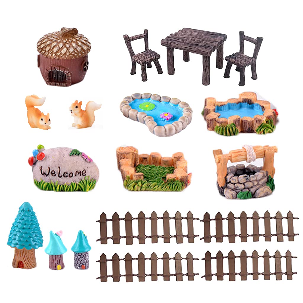 Myqiqi Fairy Garden Accessories - Miniature Garden Ornament for Fairy Garden Potted Plant Desk Decor